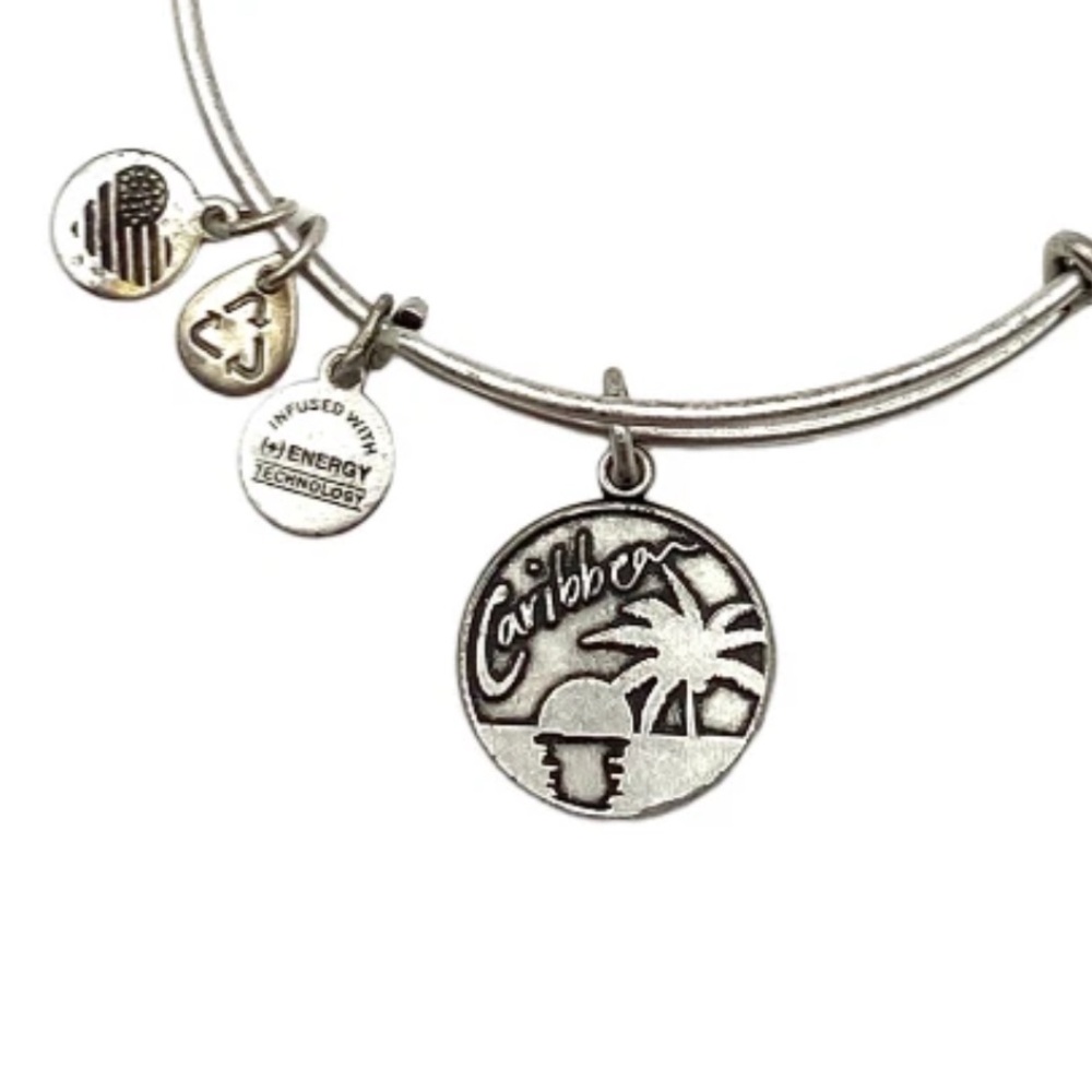 Alex and Ani Silver Caribbean Bangle with Charms